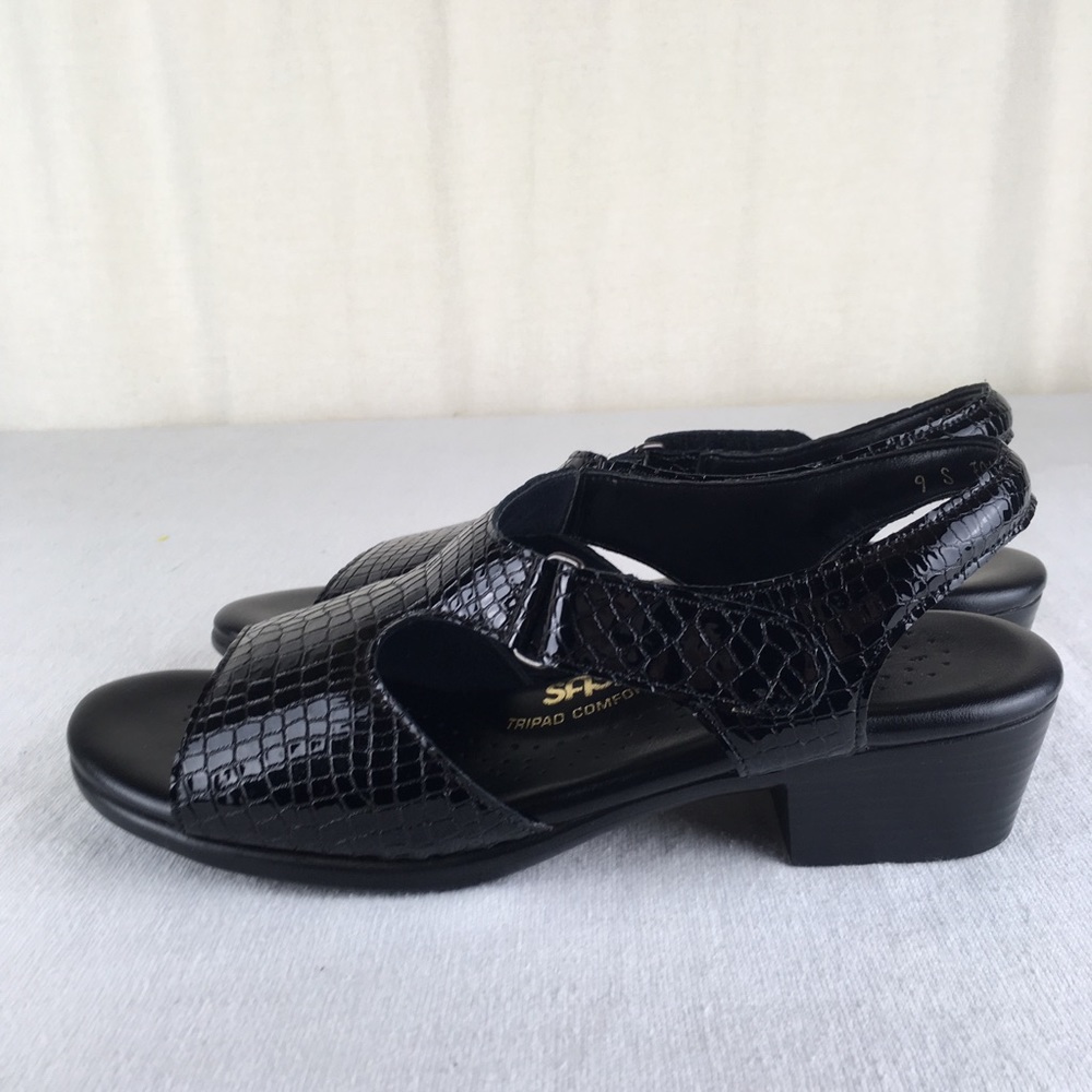 SAS WOMENS 9 Slim suntimer Sandals Black EUC - Picture 5 of 8